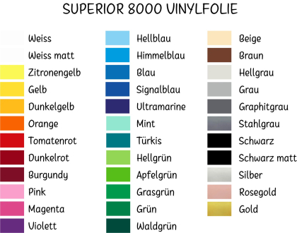 Vinylfolie Glänzend - Superior 8000